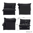 Canapé d'angle modulable 5 places avec méridienne et pouf