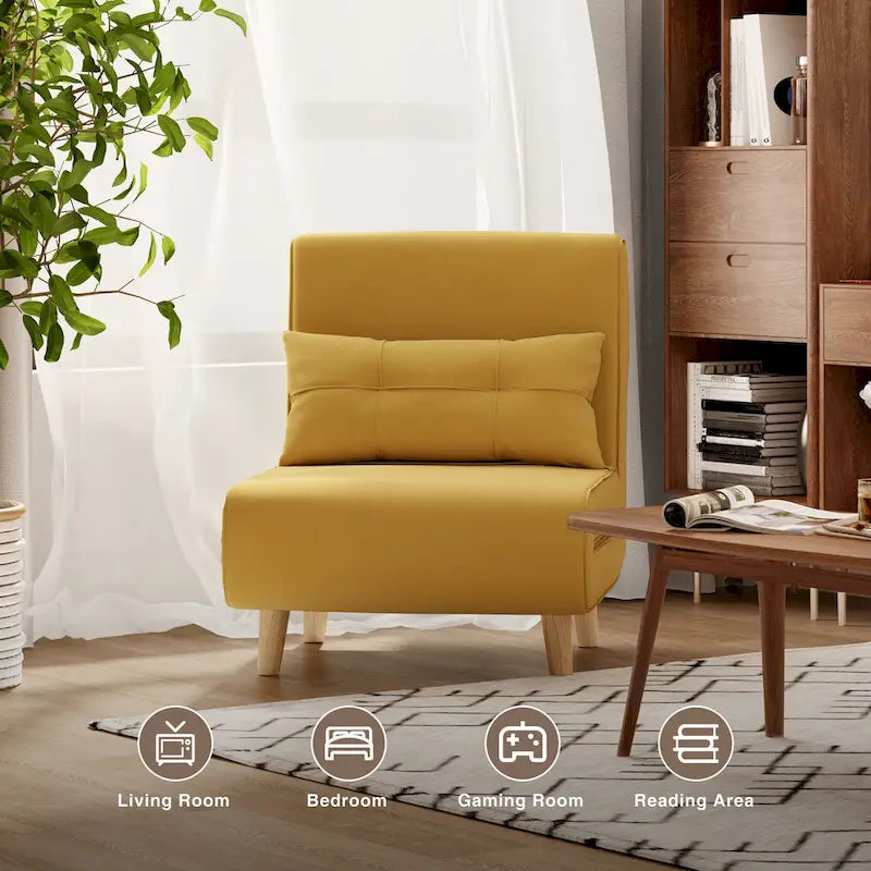 Canapé-lit convertible 3 en 1, chaise longue, chaise pliante, fauteuil inclinable avec oreiller