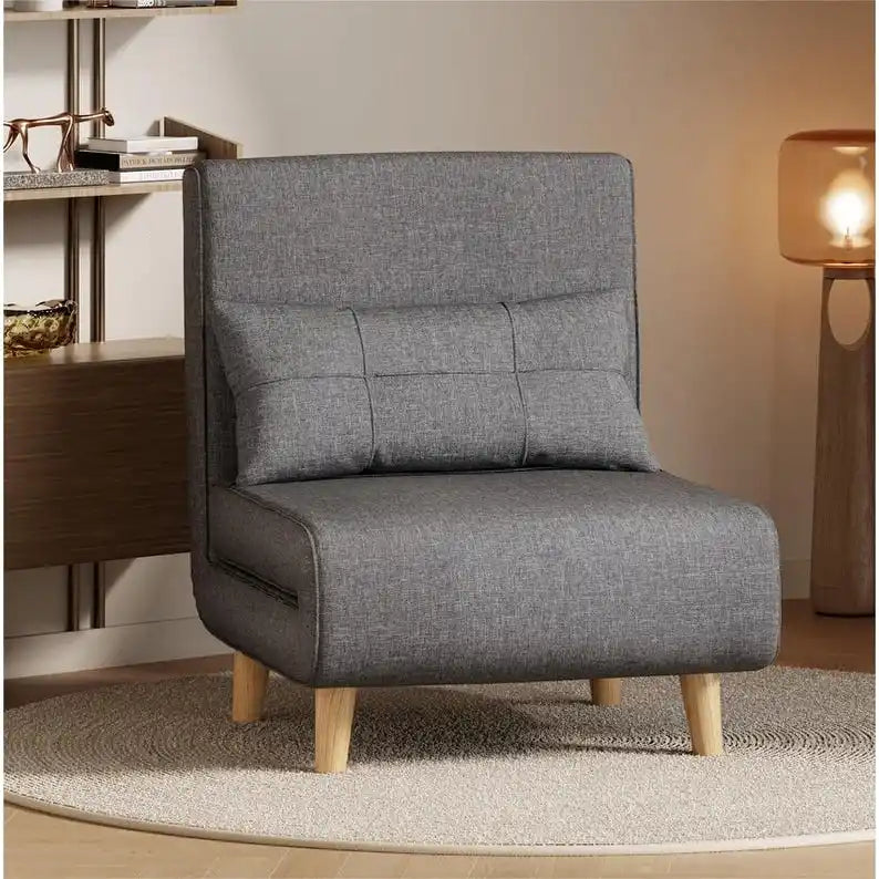 Canapé-lit convertible 3 en 1, chaise longue, chaise pliante, fauteuil inclinable avec oreiller