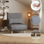 Canapé-lit convertible 3 en 1, chaise longue, chaise pliante, fauteuil inclinable avec oreiller