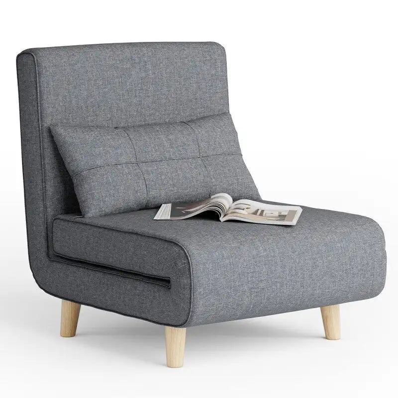 Canapé-lit convertible 3 en 1, chaise longue, chaise pliante, fauteuil inclinable avec oreiller