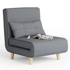 Canapé-lit convertible 3 en 1, chaise longue, chaise pliante, fauteuil inclinable avec oreiller