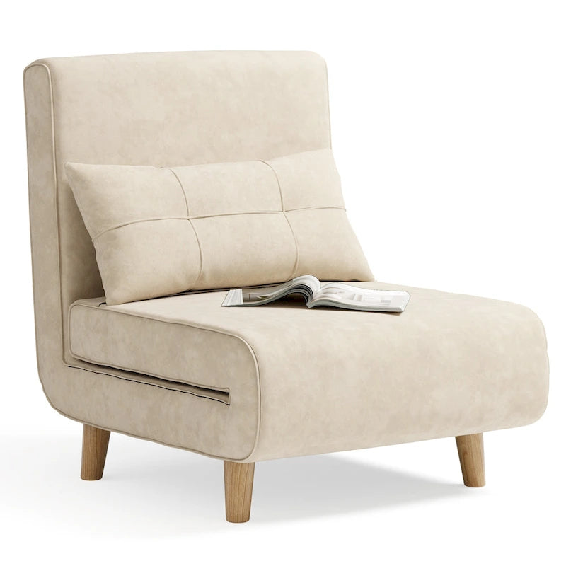 Canapé-lit convertible 3 en 1, chaise longue, chaise pliante, fauteuil inclinable avec oreiller