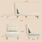 Canapé-lit convertible 3 en 1, chaise longue, chaise pliante, fauteuil inclinable avec oreiller