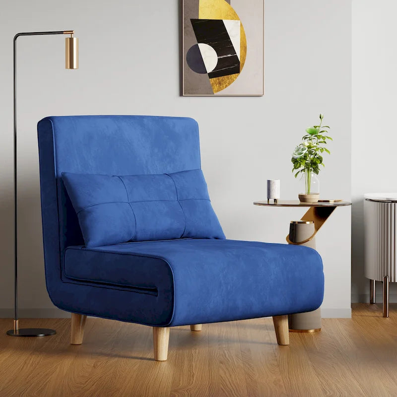 Canapé-lit convertible 3 en 1, chaise longue, chaise pliante, fauteuil inclinable avec oreiller
