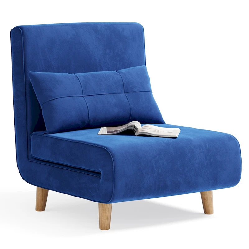Canapé-lit convertible 3 en 1, chaise longue, chaise pliante, fauteuil inclinable avec oreiller