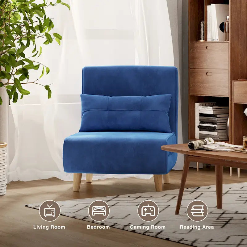 Canapé-lit convertible 3 en 1, chaise longue, chaise pliante, fauteuil inclinable avec oreiller