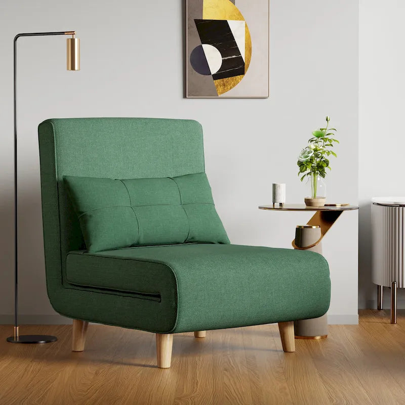 Canapé-lit convertible 3 en 1, chaise longue, chaise pliante, fauteuil inclinable avec oreiller
