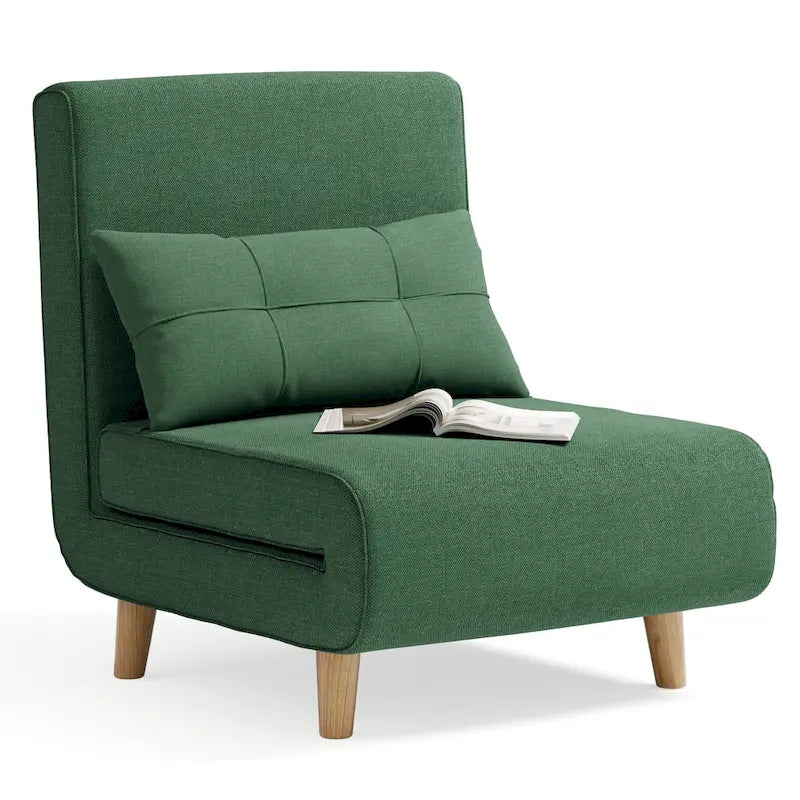 Canapé-lit convertible 3 en 1, chaise longue, chaise pliante, fauteuil inclinable avec oreiller