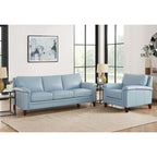 Ensemble canapé et fauteuil Westcott en cuir pleine fleur avec mousse à mémoire de forme et ressorts