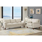 Ensemble canapé et fauteuil Westcott en cuir pleine fleur avec mousse à mémoire de forme et ressorts