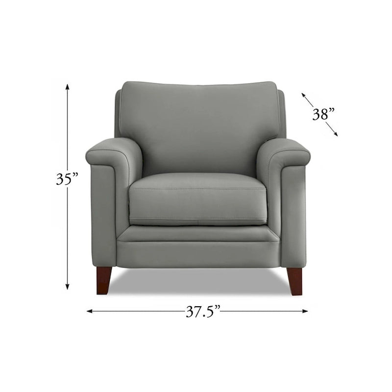 Ensemble canapé et fauteuil Westcott en cuir pleine fleur avec mousse à mémoire de forme et ressorts