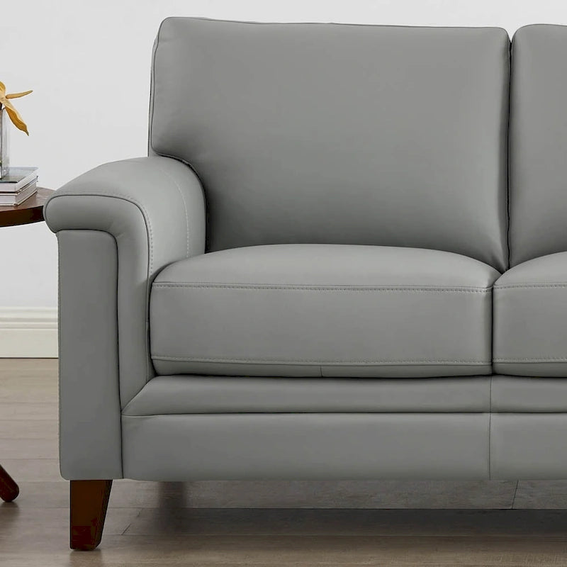 Ensemble canapé et fauteuil Westcott en cuir pleine fleur avec mousse à mémoire de forme et ressorts