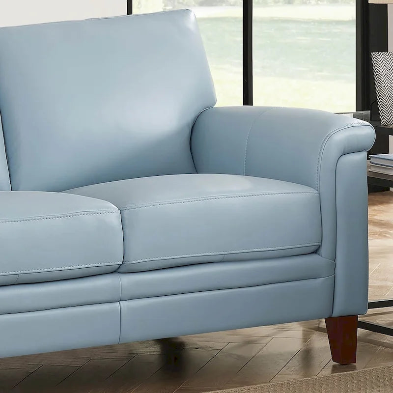 Ensemble canapé et fauteuil Westcott en cuir pleine fleur avec mousse à mémoire de forme et ressorts