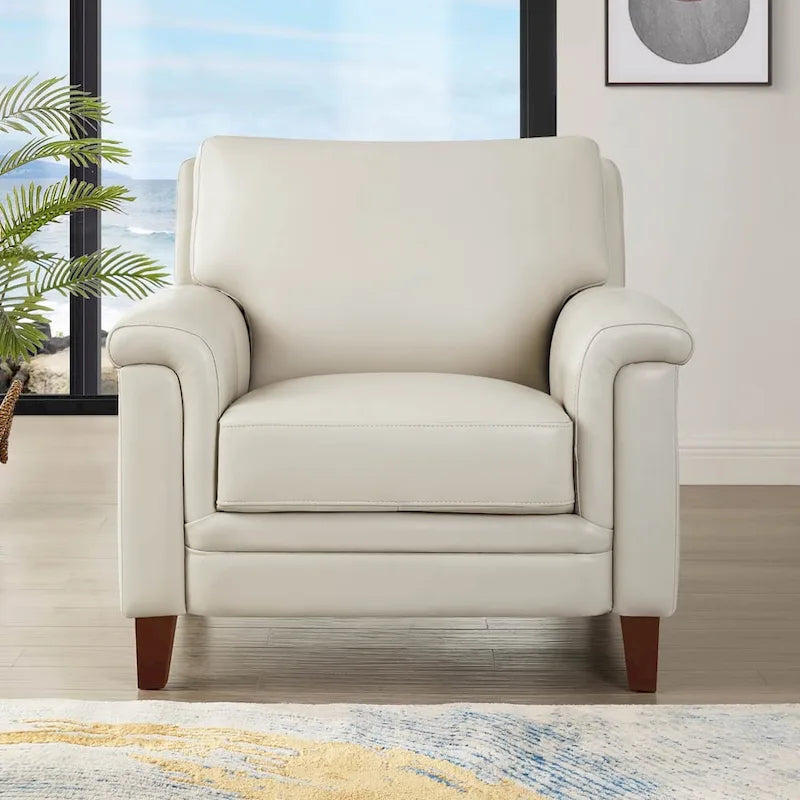 Ensemble canapé et fauteuil Westcott en cuir pleine fleur avec mousse à mémoire de forme et ressorts