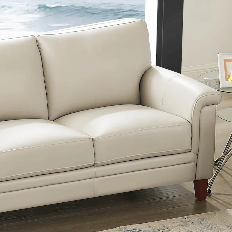 Ensemble canapé et fauteuil Westcott en cuir pleine fleur avec mousse à mémoire de forme et ressorts