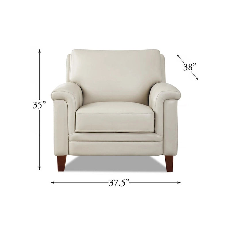 Ensemble canapé et fauteuil Westcott en cuir pleine fleur avec mousse à mémoire de forme et ressorts