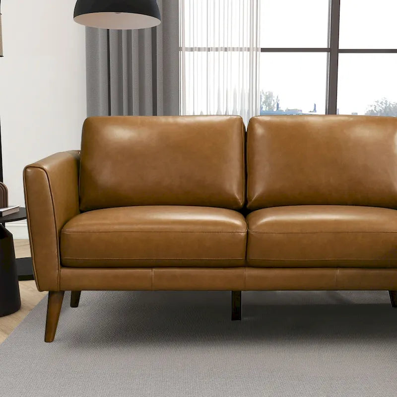 Canapé d'angle sectionnel en cuir véritable Bloom