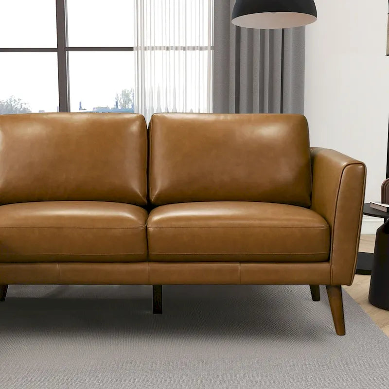 Canapé d'angle sectionnel en cuir véritable Bloom