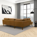 Canapé d'angle sectionnel en cuir véritable Bloom