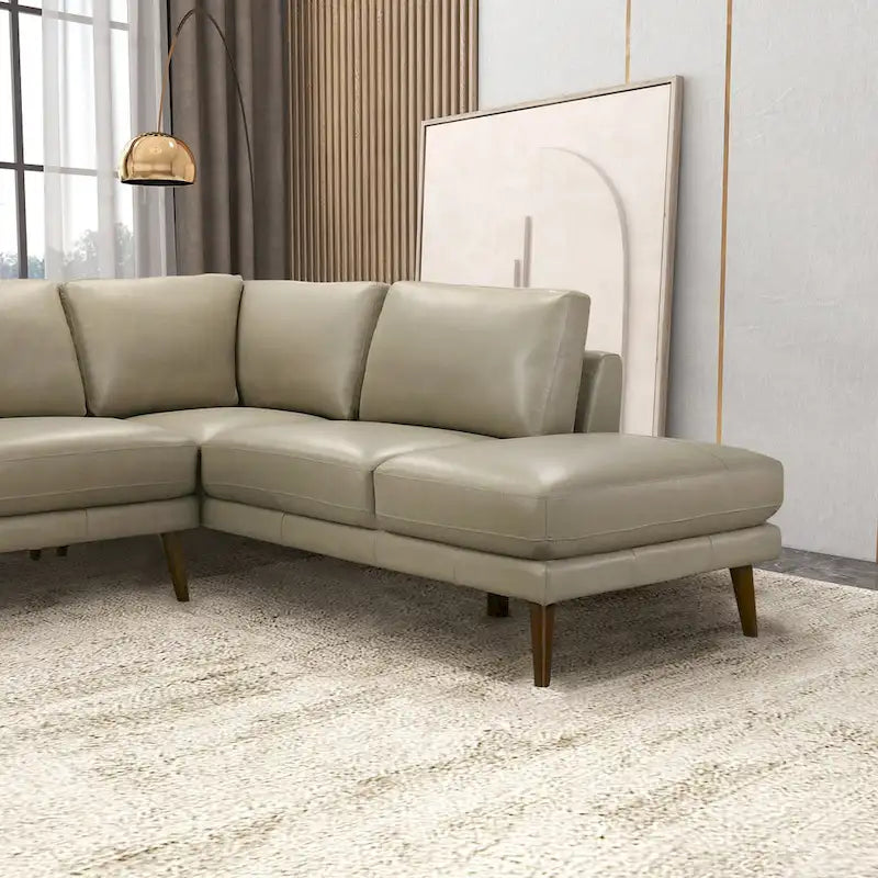 Canapé d'angle sectionnel en cuir véritable Bloom