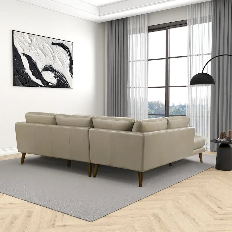 Canapé d'angle sectionnel en cuir véritable Bloom