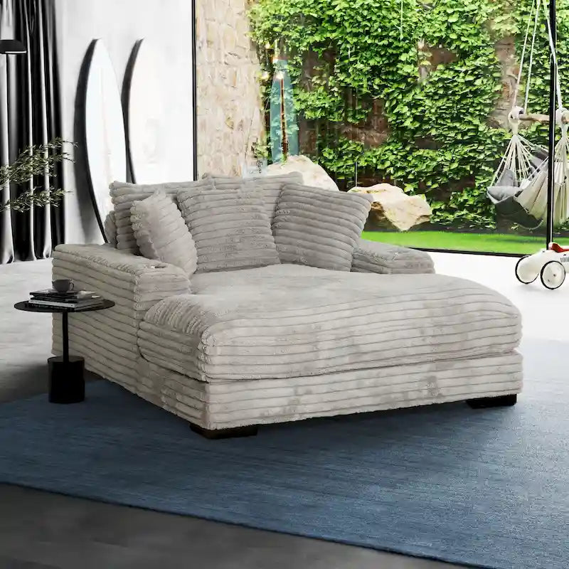 Chaise longue surdimensionnée Cocoon avec porte-gobelet et ports USB