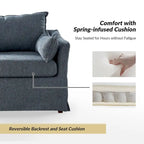 Fauteuil Sophie moderne surdimensionné déhoussable avec pouf et roulettes arrière verrouillables (ensemble de 2)