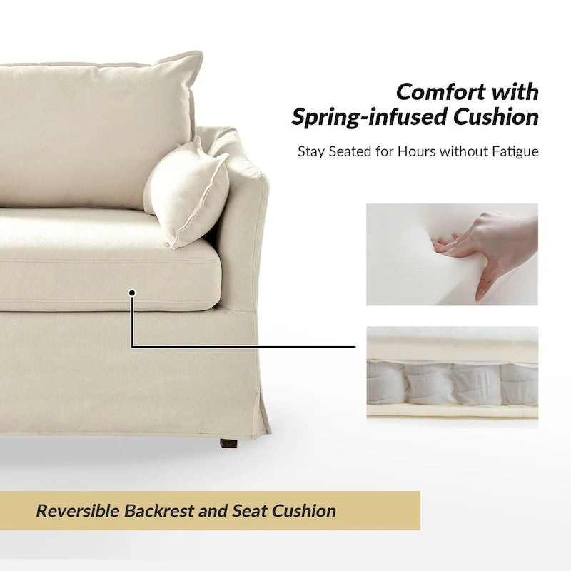 Fauteuil Sophie moderne surdimensionné déhoussable avec pouf et roulettes arrière verrouillables (ensemble de 2)