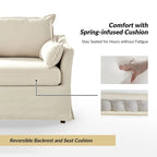 Fauteuil Sophie moderne surdimensionné déhoussable avec pouf et roulettes arrière verrouillables (ensemble de 2)