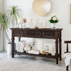 Table console classique avec 3 tiroirs supérieurs et étagère inférieure ouverte