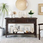 Table console classique avec 3 tiroirs supérieurs et étagère inférieure ouverte