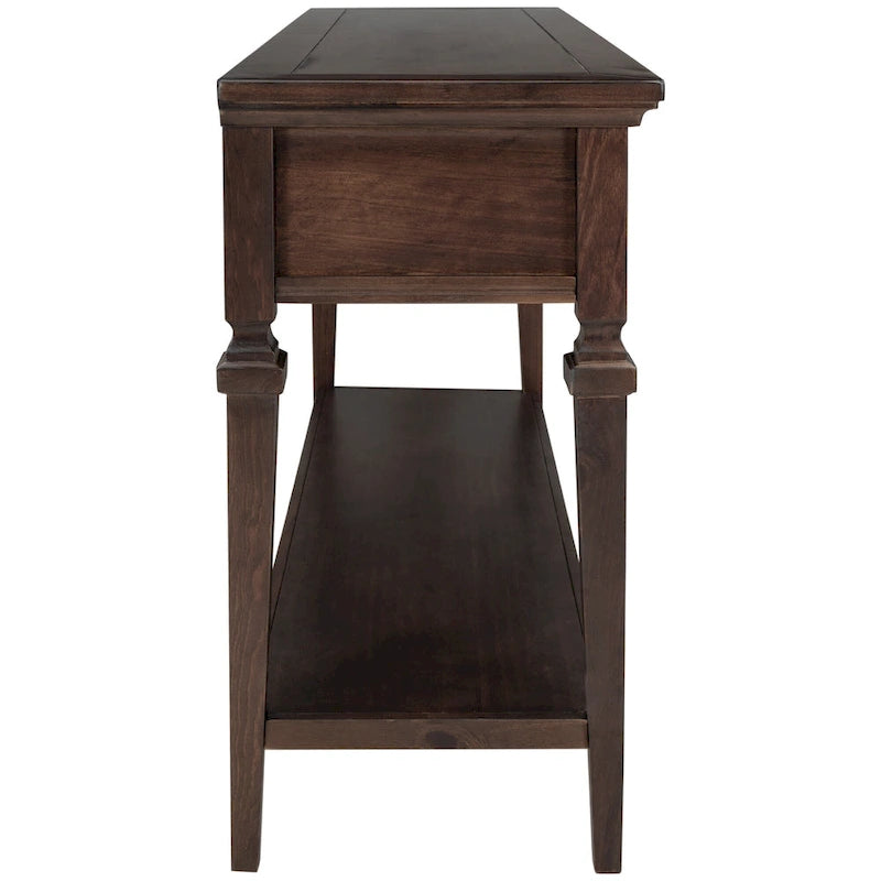 Table console classique avec 3 tiroirs supérieurs et étagère inférieure ouverte
