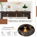 Table console classique avec 3 tiroirs supérieurs et étagère inférieure ouverte