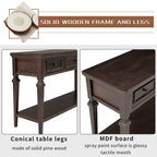 Table console classique avec 3 tiroirs supérieurs et étagère inférieure ouverte