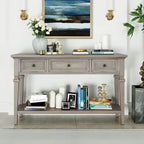 Table console classique avec 3 tiroirs supérieurs et étagère inférieure ouverte