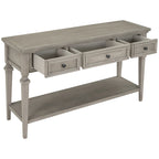 Table console classique avec 3 tiroirs supérieurs et étagère inférieure ouverte