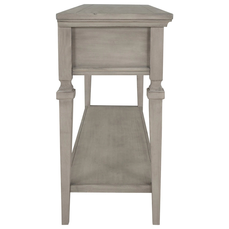 Table console classique avec 3 tiroirs supérieurs et étagère inférieure ouverte