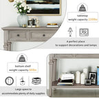 Table console classique avec 3 tiroirs supérieurs et étagère inférieure ouverte