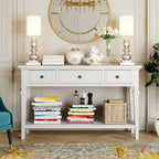 Table console classique avec 3 tiroirs supérieurs et étagère inférieure ouverte