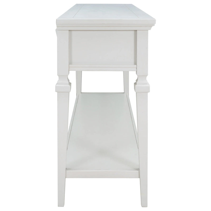 Table console classique avec 3 tiroirs supérieurs et étagère inférieure ouverte