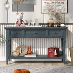 Table console classique avec 3 tiroirs supérieurs et étagère inférieure ouverte