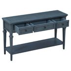 Table console classique avec 3 tiroirs supérieurs et étagère inférieure ouverte