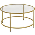 Table basse ronde en verre pour salon