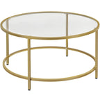 Table basse ronde en verre pour salon