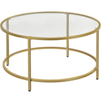 Table basse ronde en verre pour salon