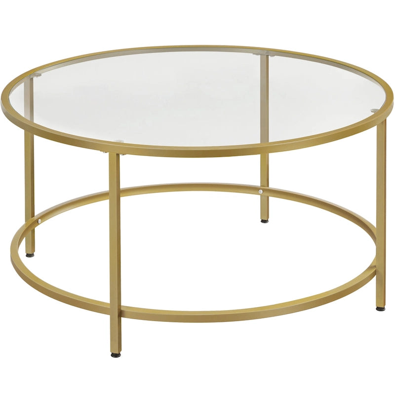 Table basse ronde en verre pour salon