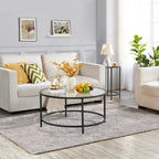 Table basse ronde en verre pour salon