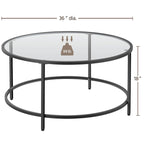 Table basse ronde en verre pour salon