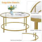 Table basse ronde en verre pour salon